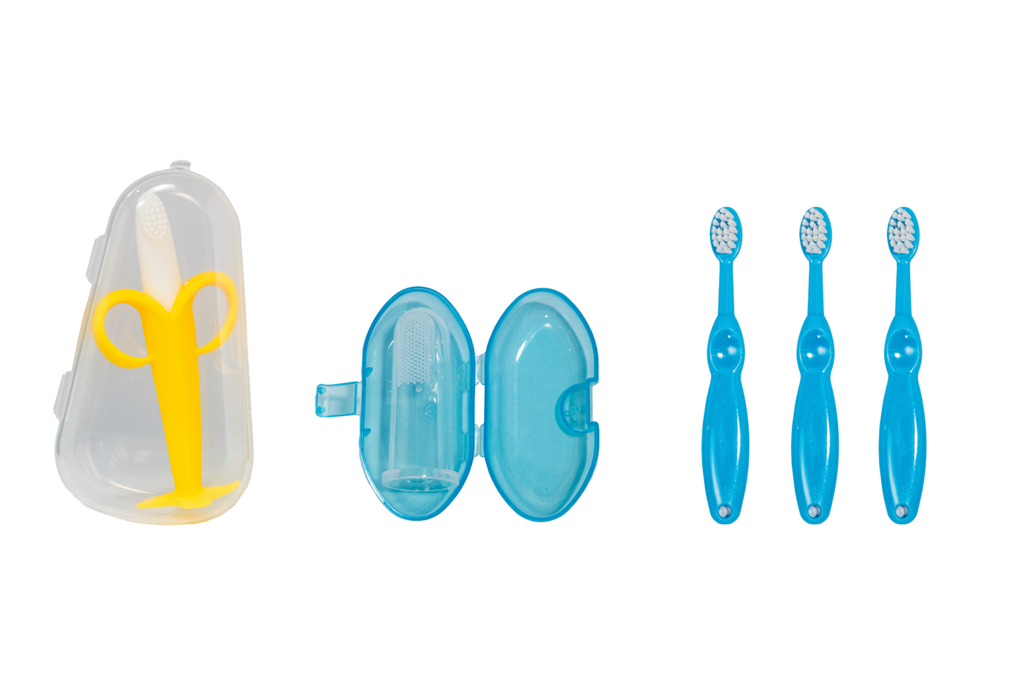 Sanitral Toothbrush Kit- Blue 0-2 Year Set of 3