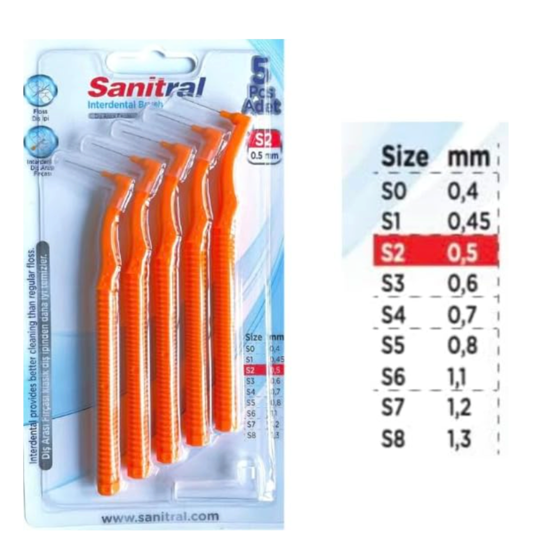 Sanitral ‘Angle’ Orange Interdental Brush +0.5mm