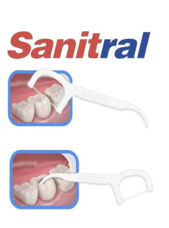 Sanitral Dental Floss Picks-Pack of 2 (100 pcs)