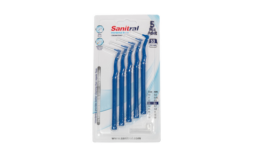 Sanitral ‘Angle’ Blue Interdental Brush + 0.6mm