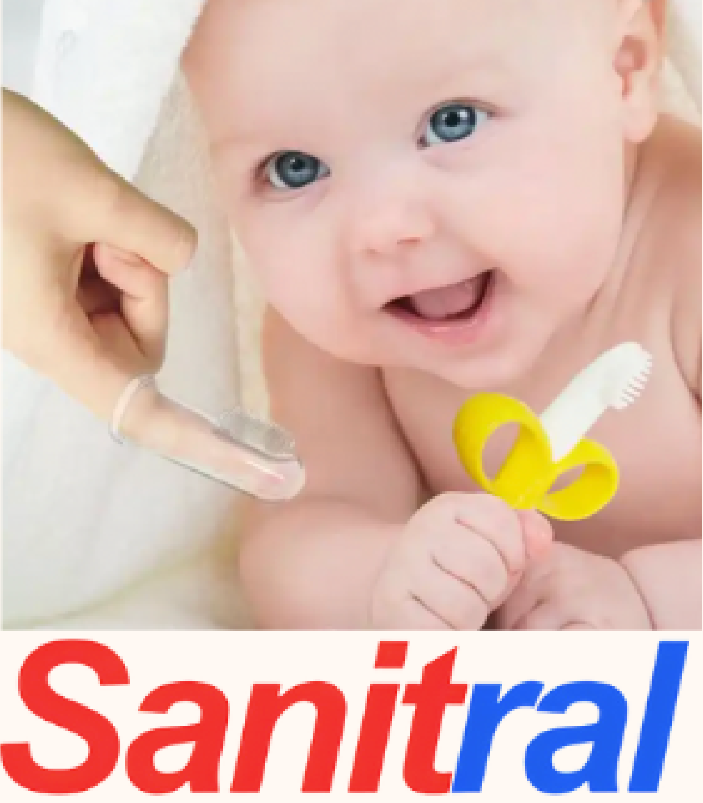 Sanitral Toothbrush Kit- Blue 0-2 Year Set of 3
