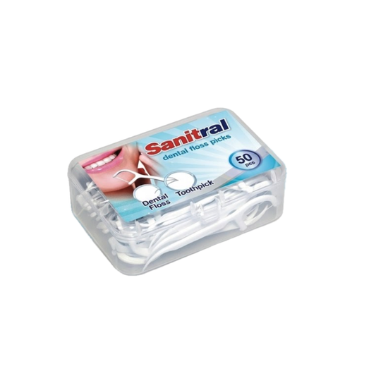 Sanitral dental floss picks 50 pcs