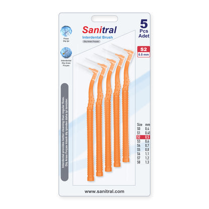 Angle Interdental Brush — Orange 0.5mm
