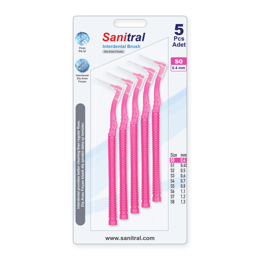 Angle Interdental Brush — Pink 0.4mm