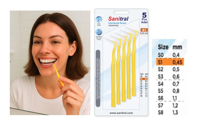 Angle Interdental Brush — Yellow 0.45mm