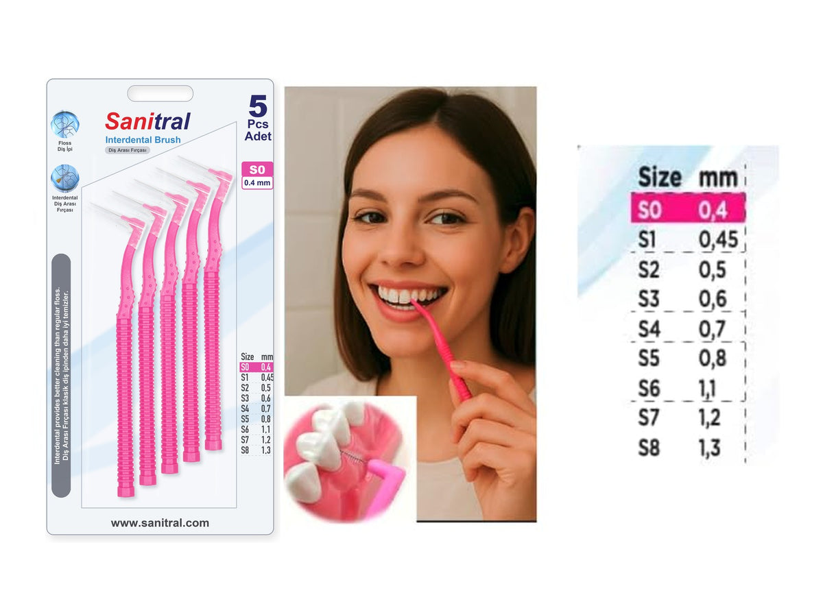 Angle Interdental Brush — Pink 0.4mm