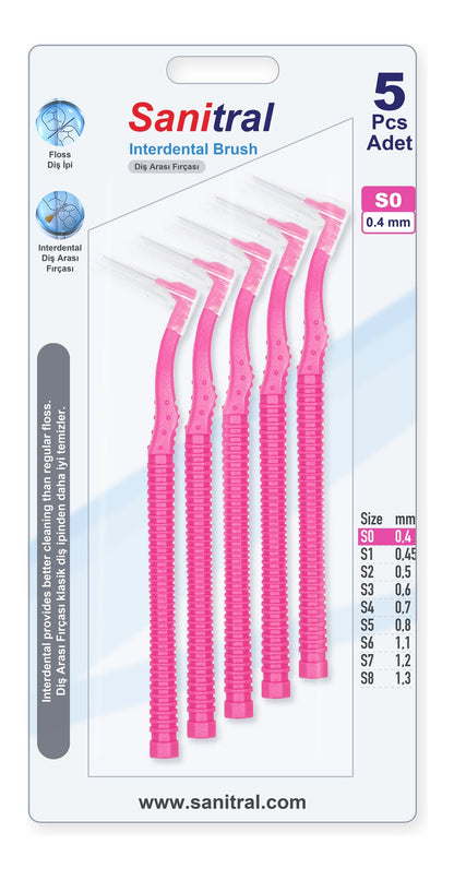 Angle Interdental Brush — Pink 0.4mm