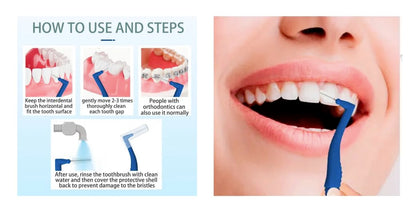 Angle Interdental Brush — Blue 0.6mm