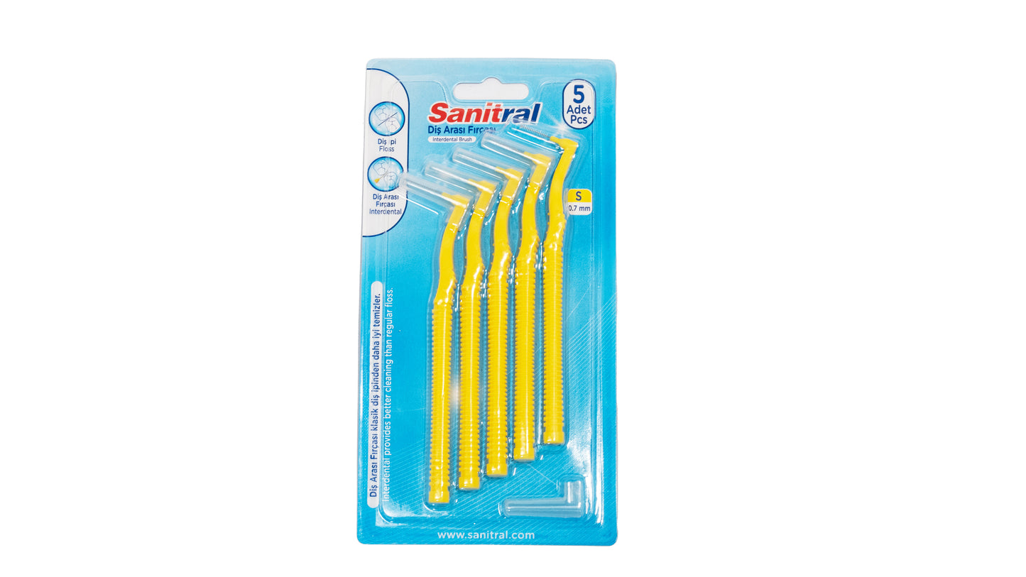 Sanitral ‘Angle’ Yellow Interdental Brush + 0.7mm