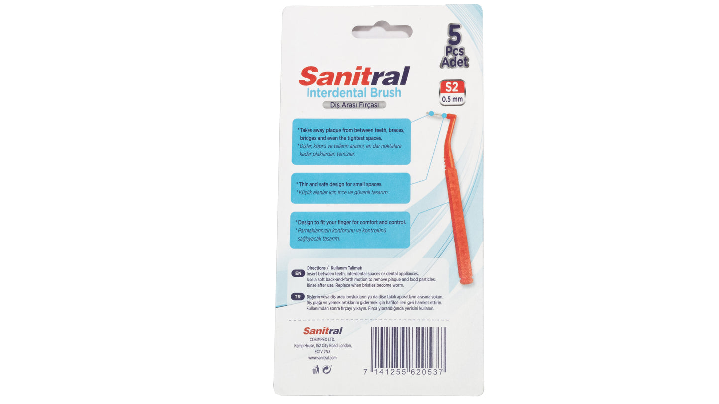 Sanitral ‘Angle’ Orange Interdental Brush +0.5mm