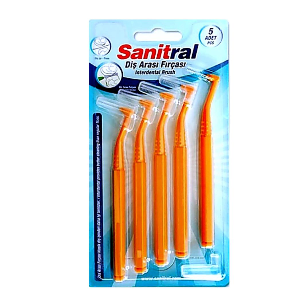 Sanitral ‘Angle’ Orange  Interdental Brush + 1.2mm
