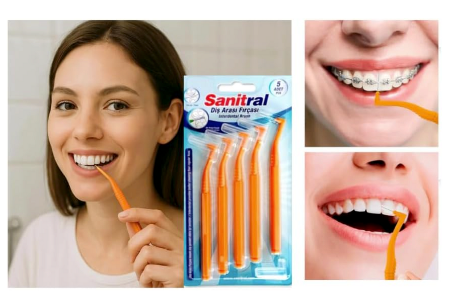 Sanitral Angle Interdental Brush (1.2 mm)-Orange (Copy)