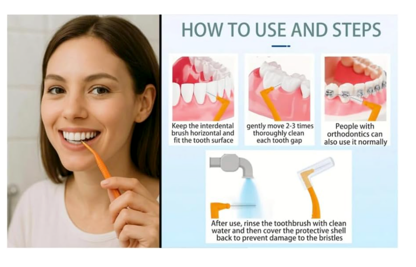 Sanitral Angle Interdental Brush (1.2 mm)-Orange (Copy)