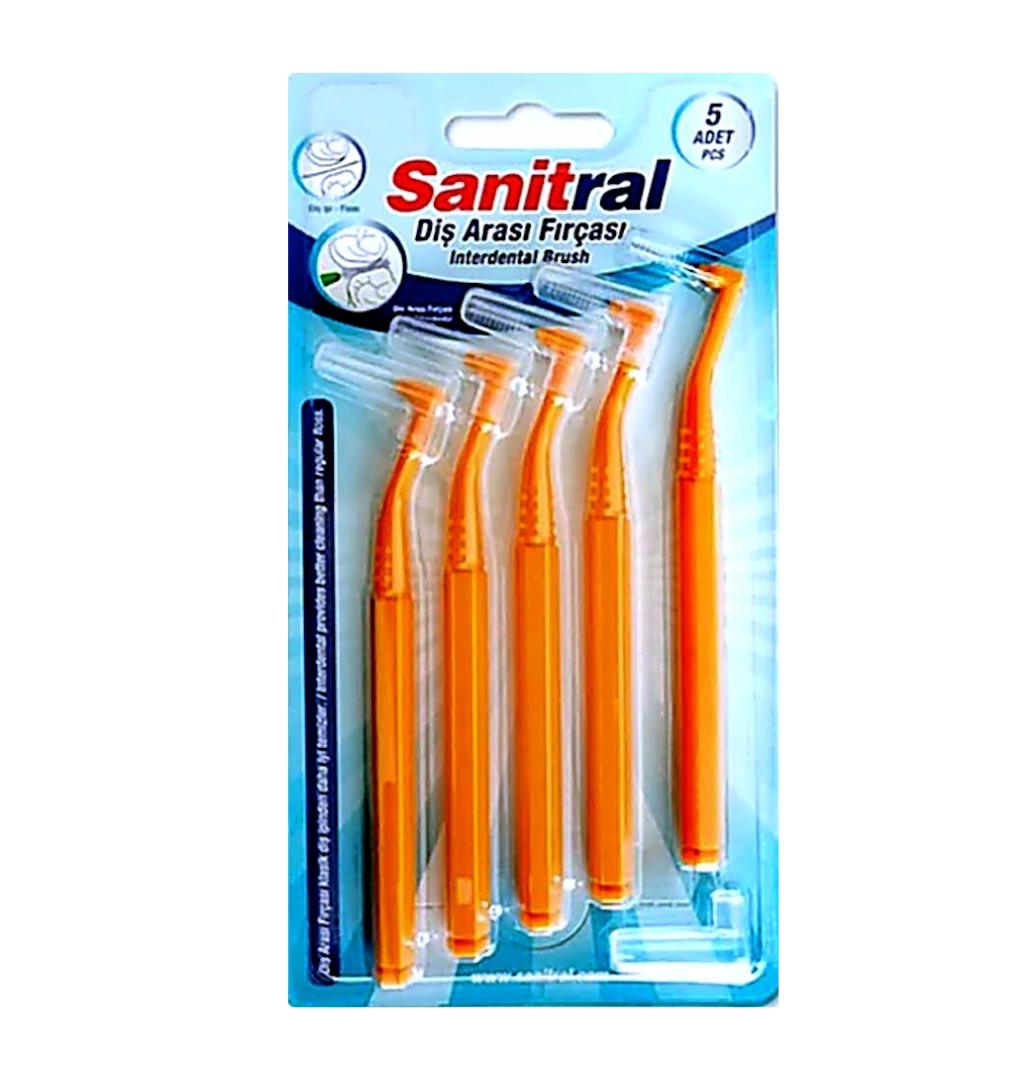 Sanitral Angle Interdental Brush (1.2 mm)-Orange (Copy)
