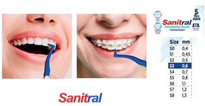 Sanitral ‘Angle’ Blue Interdental Brush + 0.6mm