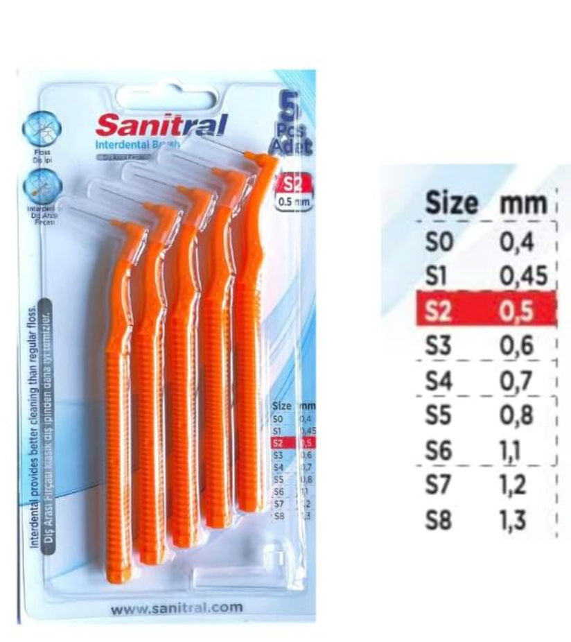 Sanitral ‘Angle’ Orange Interdental Brush +0.5mm