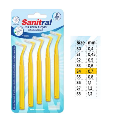 Sanitral ‘Angle’ Yellow Interdental Brush + 0.7mm