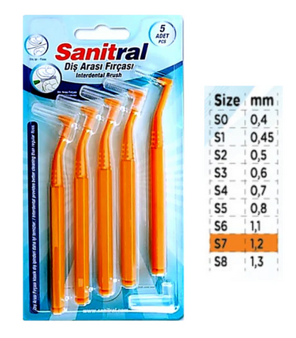 Sanitral Angle Interdental Brush (1.2 mm)-Orange (Copy)