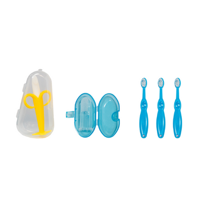 Sanitral Toothbrush Kit- Blue 0-2 Year Set of 3