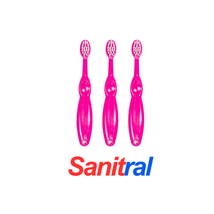 Sanitral Toothbrush Kit- Pink 0-2 Years-Set Of 3