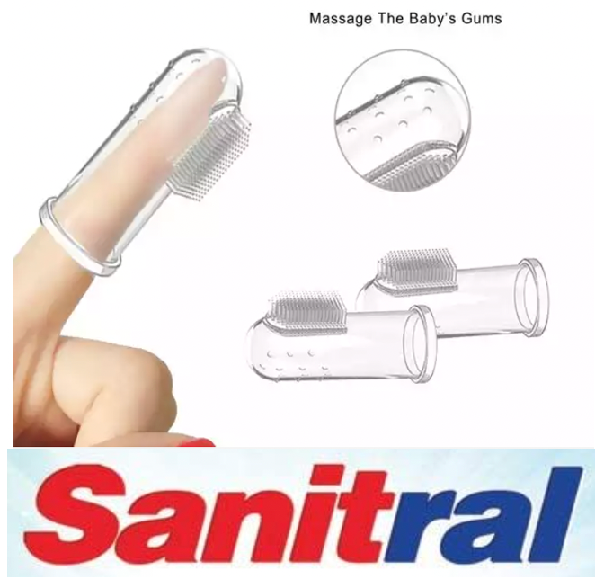 Sanitral Complete Baby’s First Toothbrush Kit- Baby Banana Teether+2 Pieces Silicone Finger Toothbrush, Silicone Toddler Training Finger Toothbrushes with Storage Case for Infants (0-24 Months)