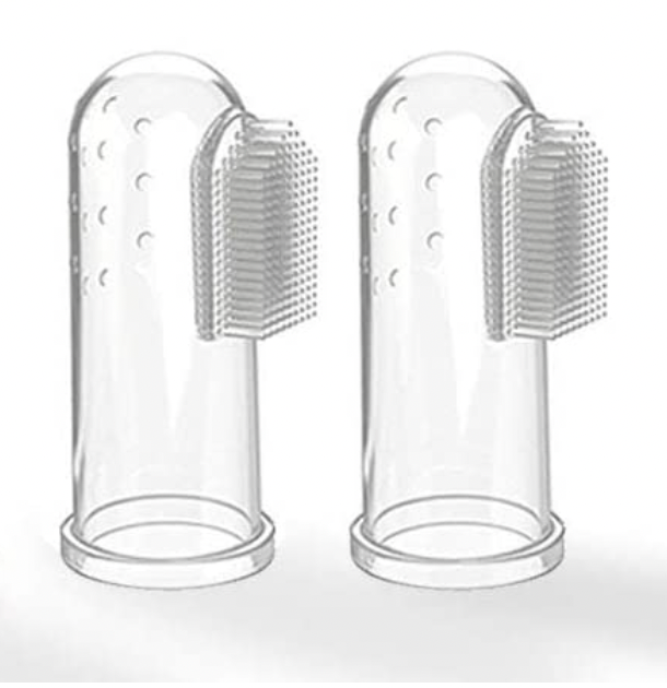 Sanitral Complete Baby’s First Toothbrush Kit- Baby Banana Teether+2 Pieces Silicone Finger Toothbrush, Silicone Toddler Training Finger Toothbrushes with Storage Case for Infants (0-24 Months)